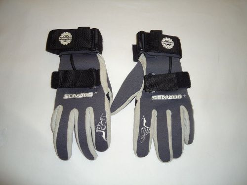 Seadoo bombardier jetski gloves xl grey &amp; black pwc sea doo wave runner water
