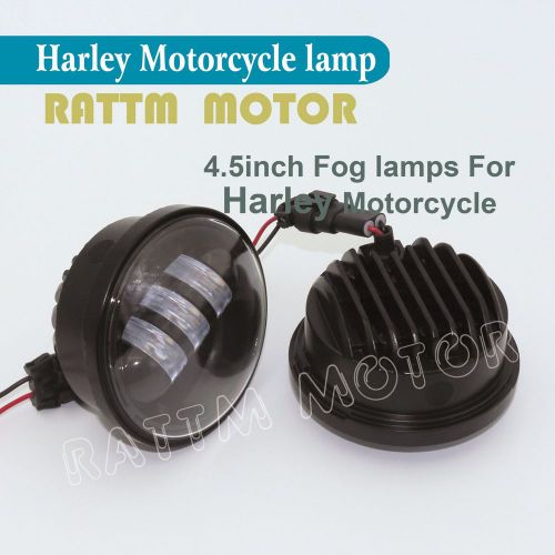 2pcs black 4.5&#034; 30w 1260lm led fog light auxiliary lamp drl for harley davidson