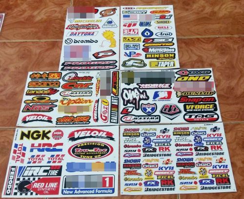 Motocross racing sport supercross quad car bike  helmet decal stickers 6 sheets