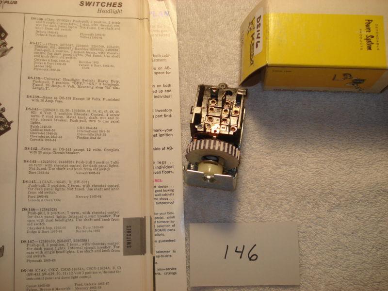 New headlight switch 1965-1966 chrysler, imperial dodge plymouth 65 barracuda 