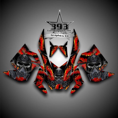 Ski-doo rev xp snowmobile sled graphics decal wrap sticker kit toxic red