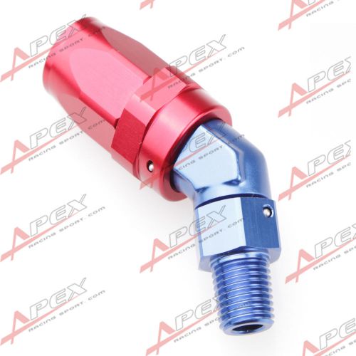 -8 an8 an -8 to 1/2" npt 45 degree swivel hose end fitting adaptor