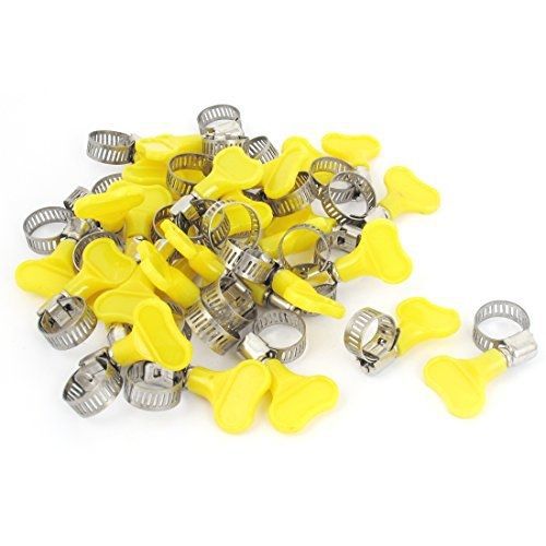 Uxcell 9mm-16mm range plastic key grip worm drive hose clip tube clamp 30pcs