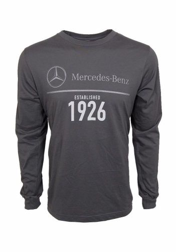 Oem genuine mercedes benz men's established 1926 long sleeve t-shirt dark gray