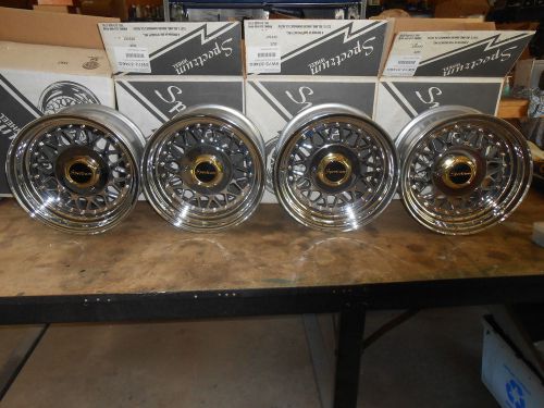 13 x 7"  vintage nos     spectrum   mesh / gold  chrome  wheel   rims,