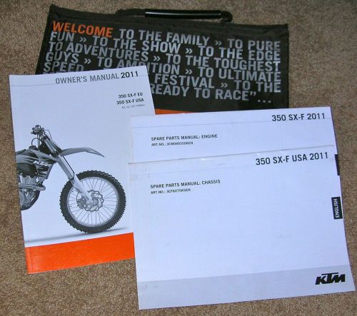2011 ktm 350 sx-f eu usa motorcycle owner&#039;s chassis &amp; engine spare parts manuals