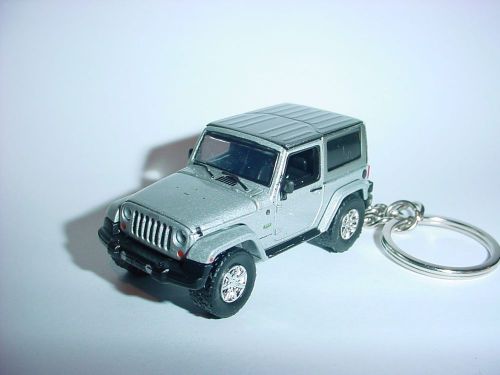 New 3d silver jeep wrangler custom keychain keyring key 4x4 offroad sahara 2011