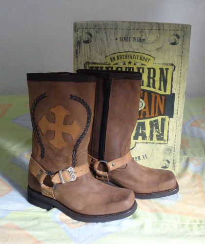Leather size 10 cowboy men&#039;s biker original loblan boots