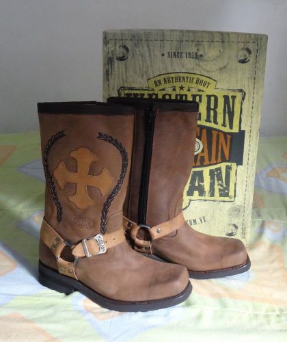 Leather size 10 cowboy men's biker original loblan boots