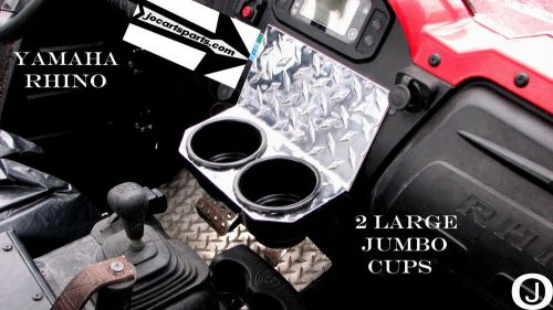 Yamaha rhino 2 jumbo cups drink holder diamond plate golf cart,trucks,boats