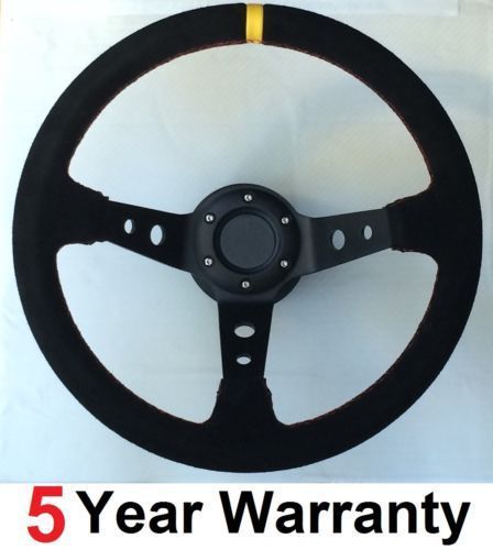 Suede corsica race rally dished dish steering wheel fit omp sparco momo boss kit