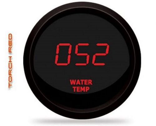 Led digital water temperature gauge w/ sender red leds black bezel dash auto usa