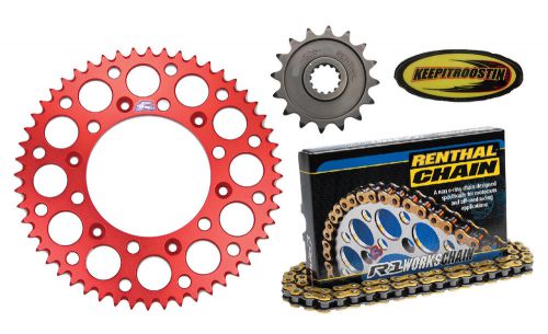 Renthal chain and red sprocket 13 49 kit fits crf 250 2004-2013 crf250