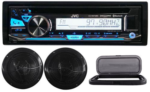 Jvc kd-r97mbs single-din marine cd receiver+splash guard+(2) 8&#034; boat speakers