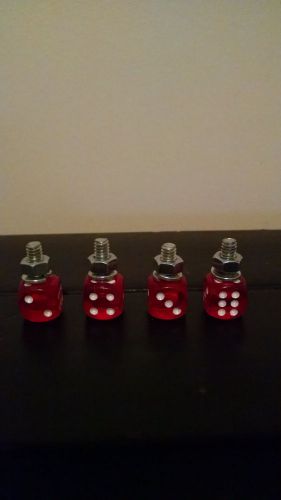 Red dice license plate bolts set of 4 new hot rod custom motorcycle
