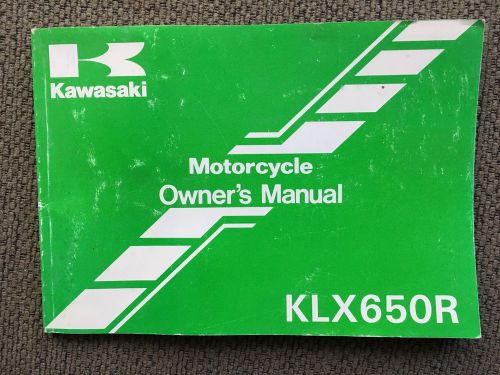 Kawasaki owners manual klx650r