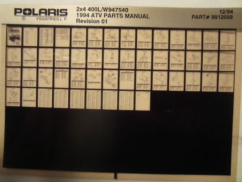 1994 polaris 2x4 400l atv microfiche parts manual catalog w947540