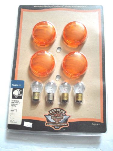 Harley-davidson hd multi fit turn signal smoked lens bullet style light kit
