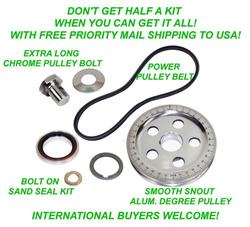 Vw 7 pc bolt on sand seal pulley kit 5 hole degree pulley baja beetle ghia buggy
