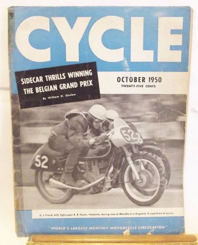 Cycle magazine october &#039;1950 belgian grand prix, panther 100 test, velocette