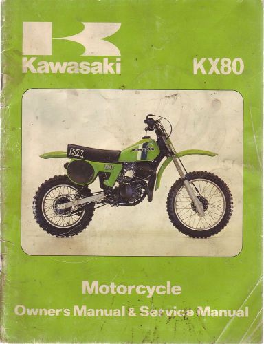 Kawasaki kx 80 kx80 motorcycle factory owners manual c1979 1980