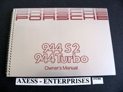 90 1990 porsche 944 s2 944 turbo owners manual operators book users guide # d186