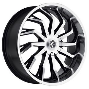 4-new kraze kr142 scrilla 24x9.5 5x127/5x139.7 +18mm black/machined wheels rims