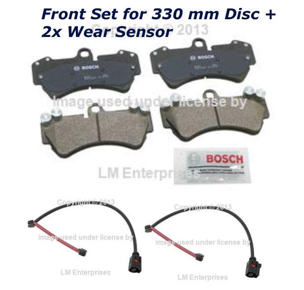 Vw brake pad set front + wear sensor (2) touareg for 330 mm bosch quietcast new