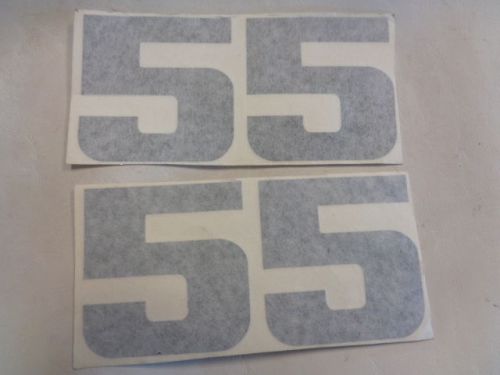 Number 55 decal pair ( 2 ) gray 5 1/2&#034; x 2 3/4&#034; marine boat