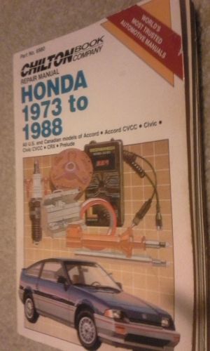 Chilton honda 1973-1988 accord civic cvcc crx prelude shop repair manual book