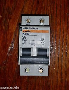 Two (2) merlin gerin-multi 9 -k40n c10 400v - circuit breaker