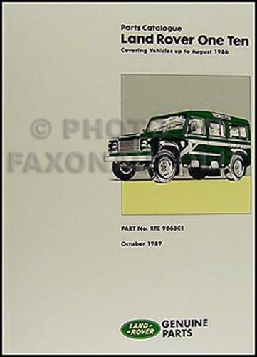 Land rover 110 parts book 1983 1984 1985 1986 part catalog catalogue one ten