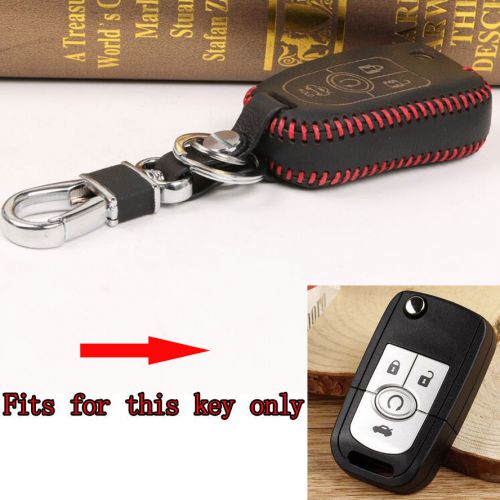Leather red thread  remote key chain holder cover case keyfob for excelle regal