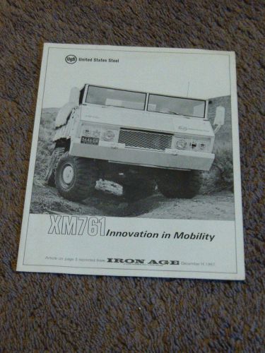 Uss united states steel xm761 truck brochure article 1967
