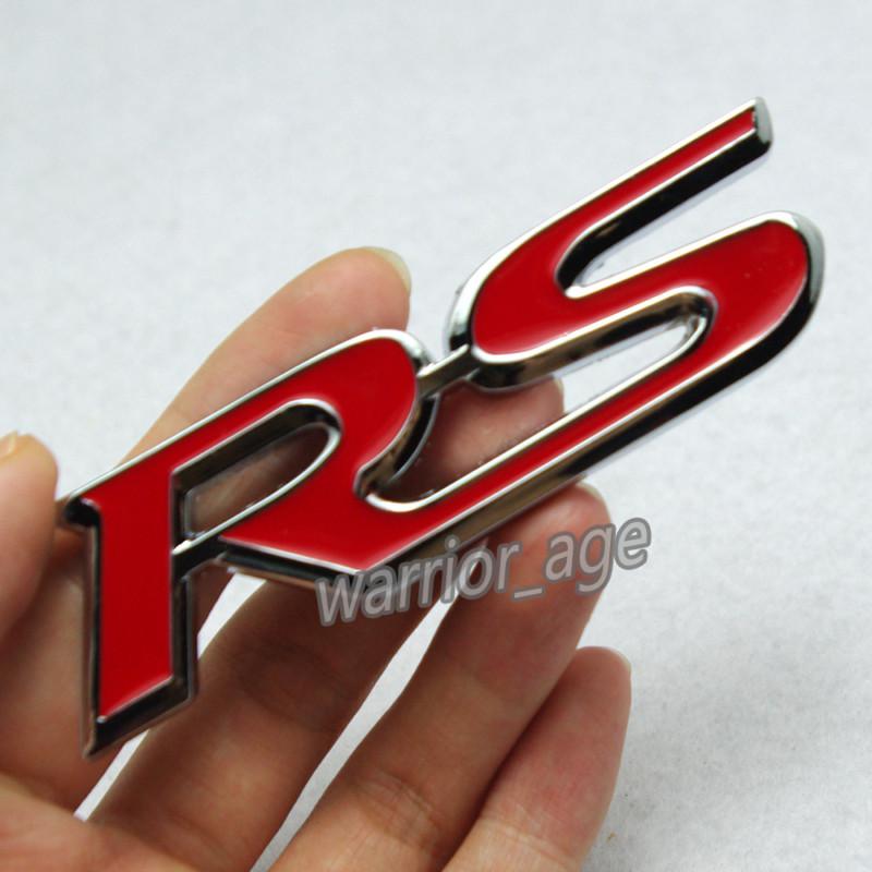Find Front Grille RS Emblem Badge Decal Logo Red For VW Golf Passat