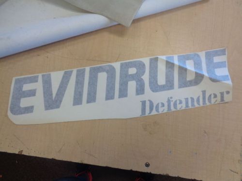 Evinrude defender gray decal 21" x 3 1/2" marine boat