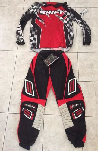 New shift combo gear set strike 32 pants assault medium jersey motor cross mx fm