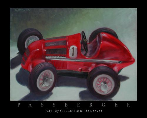 Midget race car original oil on canvas 40&#034;x 30&#034; free shipping