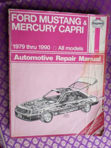 Haynes repair manual ford mustang &amp; mercury capri 1979 thru 1990 all models 654