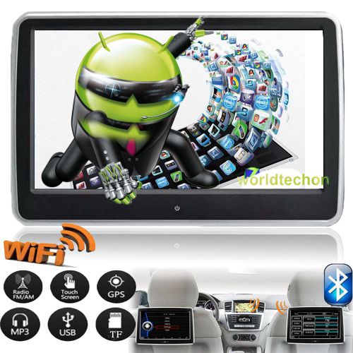 10.1&#034; car android 4.4 headrest monitor wifi bluetooth touchscreen video usb/sd
