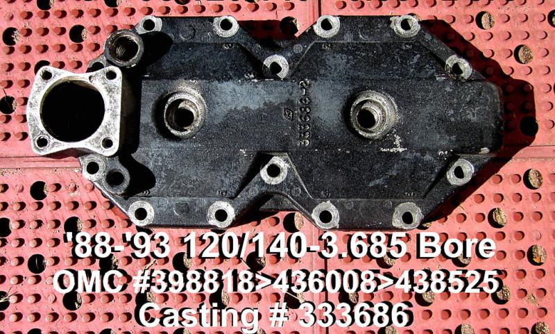 Cylinder head omc looper v4 '88-'93 - 3.685" bore-#398518>436008>438526 -  used