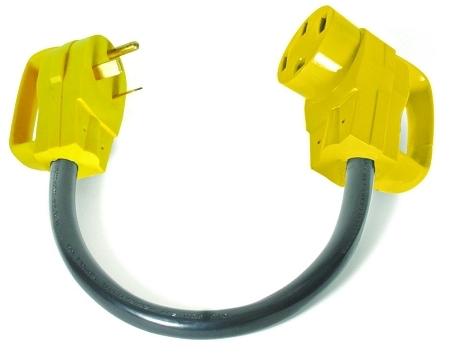 Camco 55185 power grip dogbone adapter 30a m to 50a f