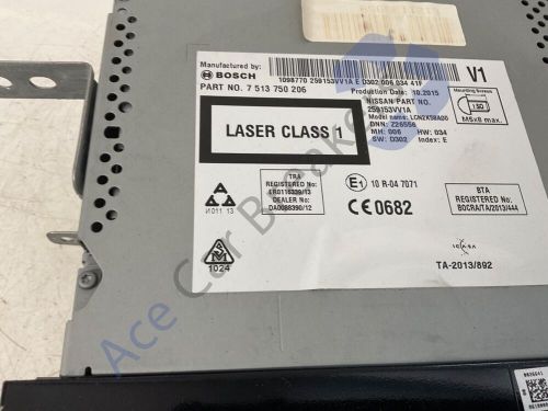Nissan Note E12 12-17 Pre-Facelift Multimedia Head Unit No Code 7513750206, US $, image 5