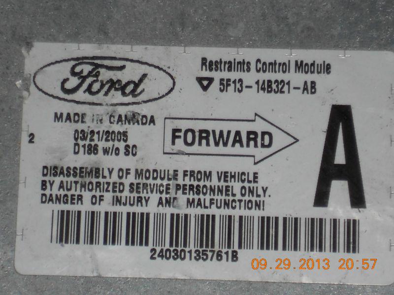 2004-2007 ford taurus mercury sable air bag module 5f13-14b321-ab