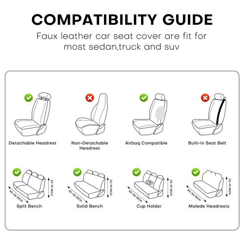 For Chrysler 300 SRT Leather Car Seat Cover 2/5 Seats Front Rear Set Cushion, US $79.99, image 9