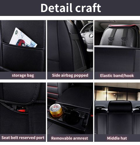 For Chrysler 300 SRT Leather Car Seat Cover 2/5 Seats Front Rear Set Cushion, US $79.99, image 16