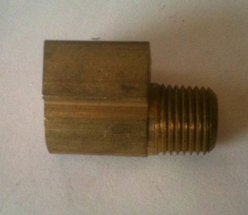 Brass 90 degree 1/8" male npt to 1/4" inverted female be125250if @ speed tech