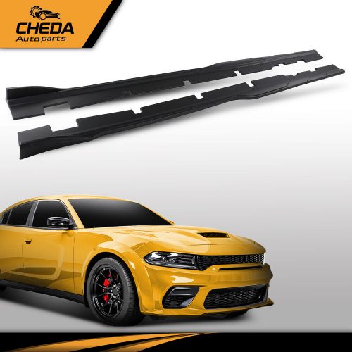 Fit For 2015-2023 Dodge Charger Side Skirts Rocker Panel Body Kit Matte Black, US $80.27, image 12