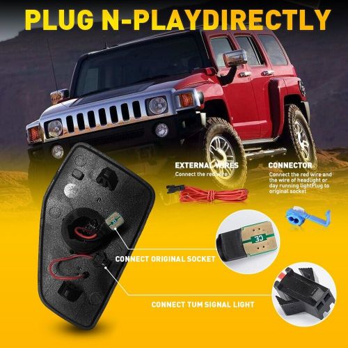 For 05/06-10 Hummer H3 Switchback Smoked LED Front Corner Side Marker Lights EAC, US $29.99, image 18