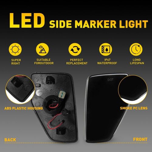 For 05/06-10 Hummer H3 Switchback Smoked LED Front Corner Side Marker Lights EAC, US $29.99, image 19